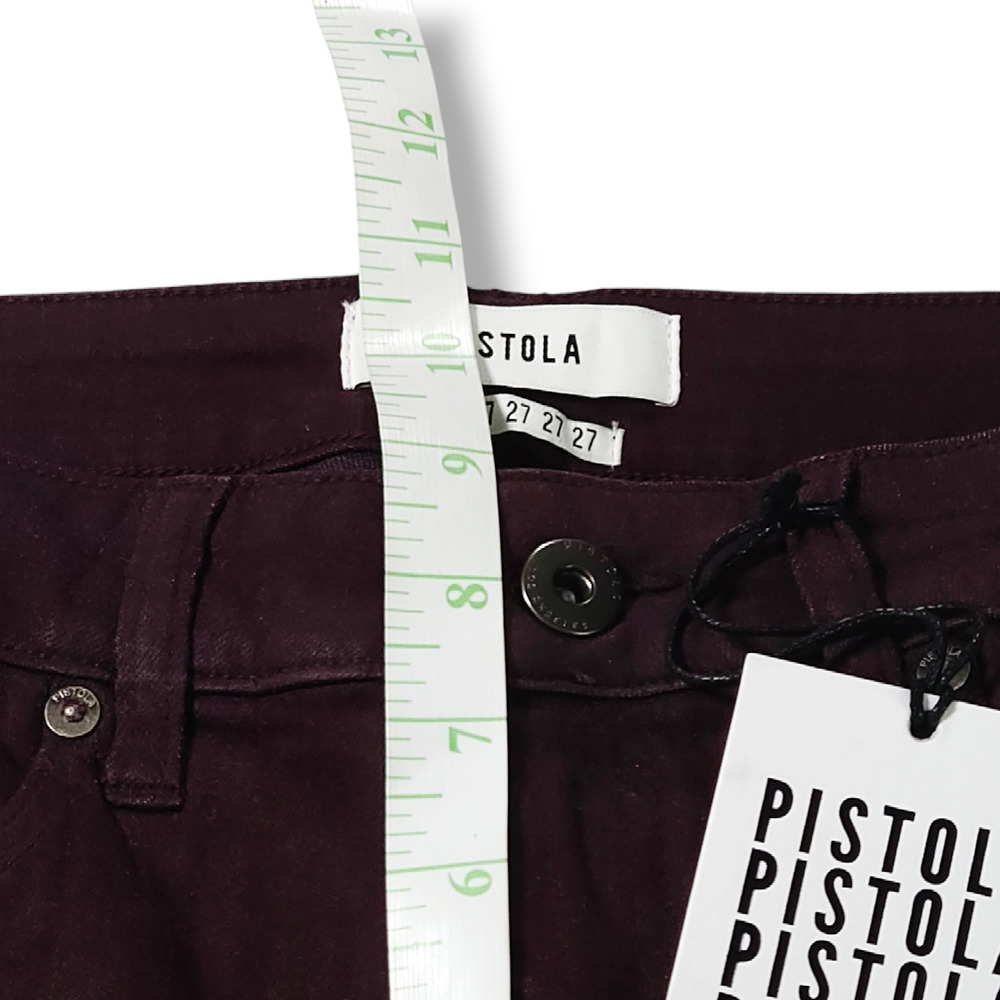 NWT Pistola Aline High-Rise Skinny Denim Ankle Jeans Sz. 27x27.50 Coated Sangria - Picture 8 of 11